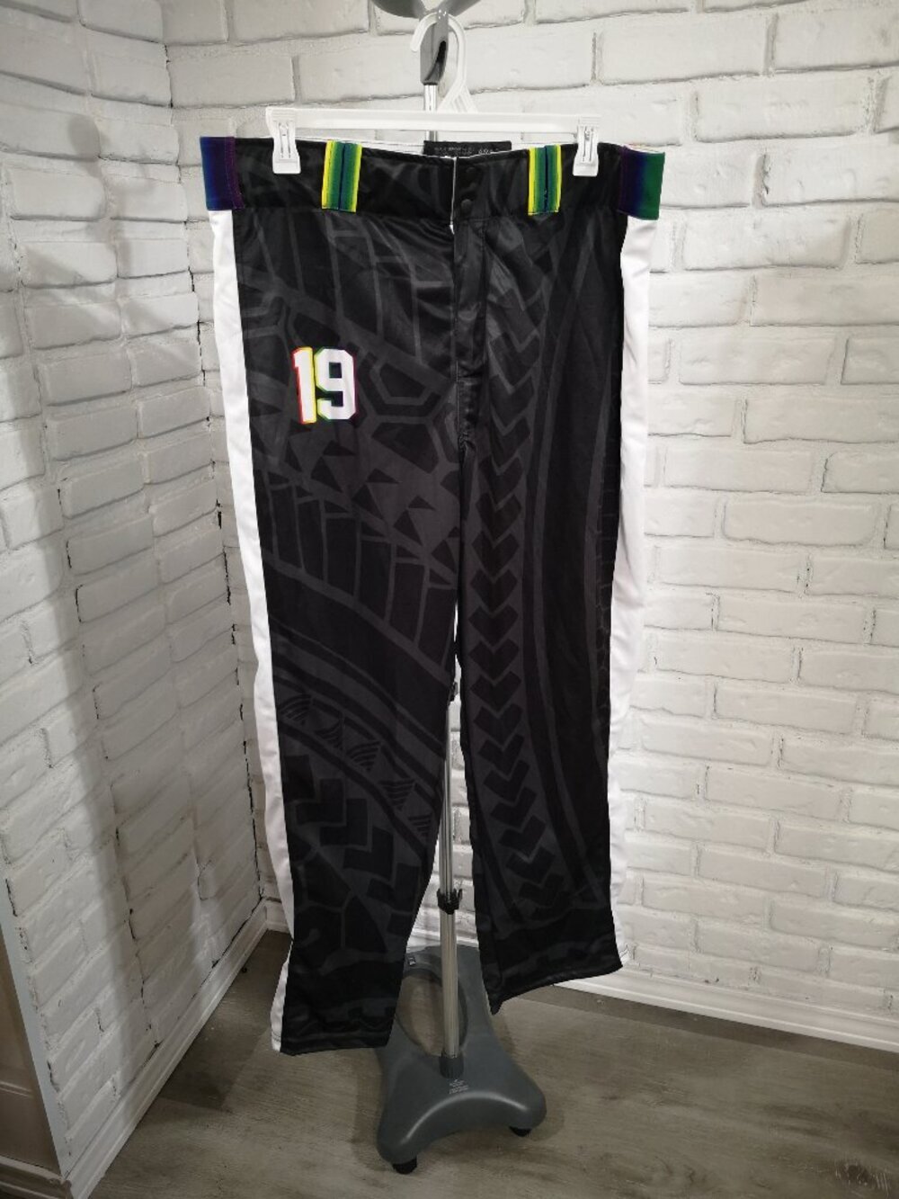 COA Coming of Age Men's Size 38/32 Black & Grey Pride Themed Track Pants